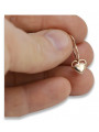 Вінтажні сережки-сердечки з рожевого золота 14к 585 без каменів ven212