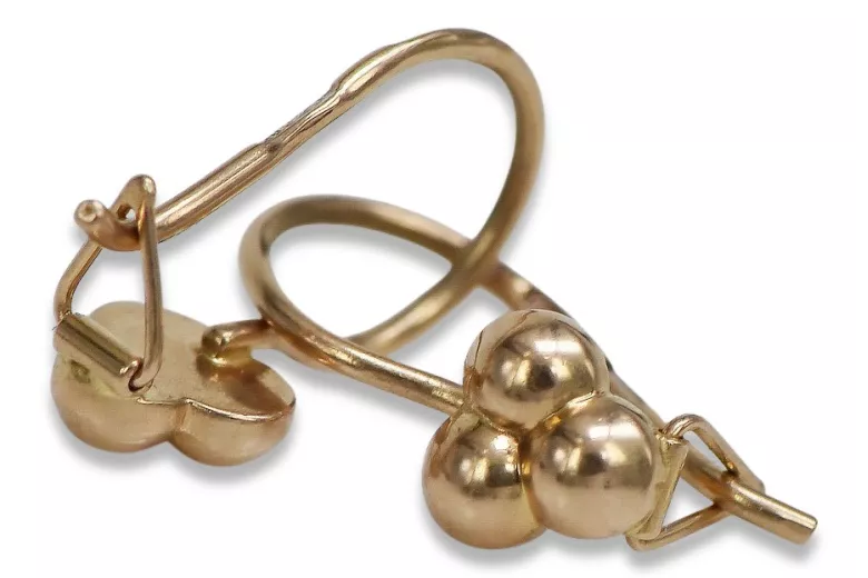 "Vintage Ball Ohrringe aus originalem 14k 585 Roségold ohne Steine" ven198