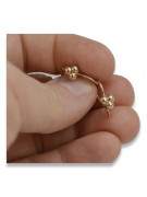 14K 585 Gold Vintage Rose Pink Ball Earrings without Stones ven198
