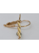 "14k 585 Gold Vintage Blatt Ohrringe mit Originales Vintage-Roségold, Keine Steine" ven105