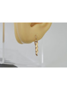 "14k 585 Gold Vintage Blatt Ohrringe mit Originales Vintage-Roségold, Keine Steine" ven105
