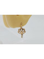 "Vintage 14K 585 Rose Gold Leaf Earrings Without Stones" ven136