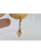 "Оригінальне вінтажне рожеве золото 14к 585 - Безкаменеві сережки у формі листя" ven215