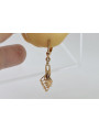 "14k 585 Gold Vintage Blatt Ohrringe in Originales Vintage-Roségold ohne Steine" ven215
