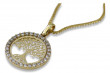 Italian 14k gold Glob pendant with chain cpc044y&cc035y