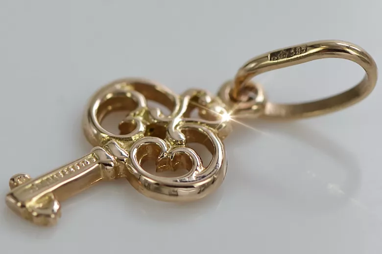 "Винтидж 14k Розово Злато Ключове Медальон, Оригинално Ретро Без Камъни" vpn019