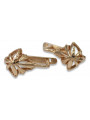 Винтажные серьги-листья из розового золота 14 карат 585 пробы без камней ven137
