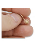 "Vintage Inspired 14K Rose Gold 585 Flower Earrings - No Stones" ven197