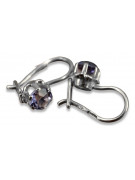 Vintage silver 925 Alexandrite Ruby Emerald Sapphire Aquamarine Zircon ... earrings vec019s