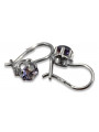 Vintage silver 925 Alexandrite Ruby Emerald Sapphire Aquamarine Zircon ... earrings vec019s