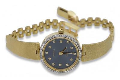 Amarillo 14k oro 585 señora reloj Geneve Lady Gift lw080y