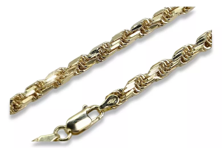 Galben italian 14k 585 aur Corda Rope lanț cc038y