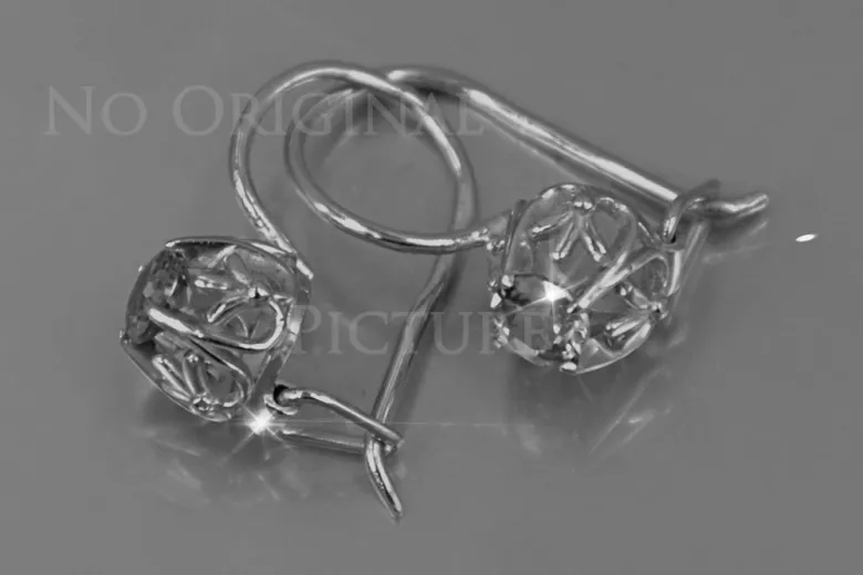 Vintage silver 925 Alexandrite Ruby Emerald Sapphire Aquamarine Zircon ... earrings vec145s