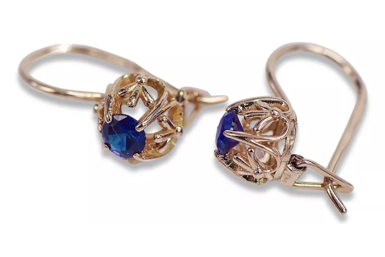Vintage silver rose gold plated 925 Alexandrite Ruby Emerald Sapphire Aquamarine Zircon ... earrings vec145rp