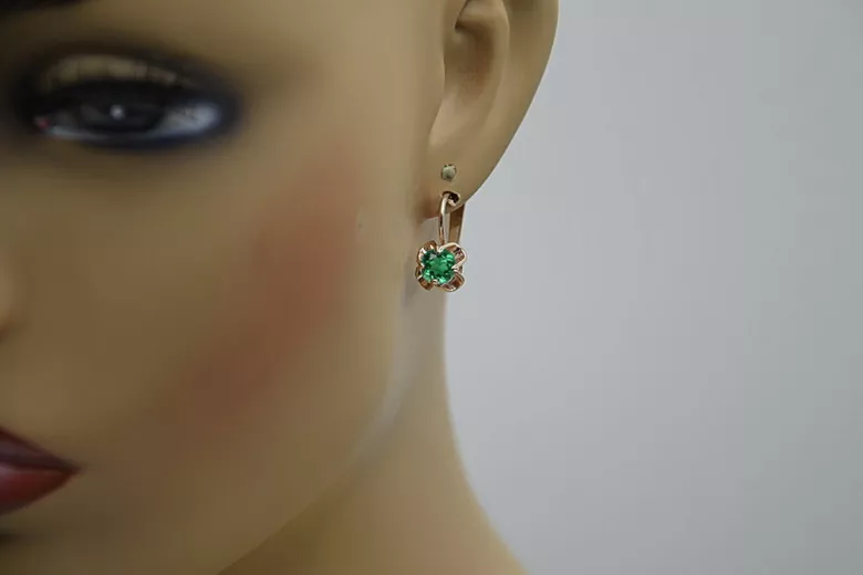 Russische Sowjetische Rose Pink 14k 585 Gold Ohrringe vec018 Alexandrit Rubin Smaragd Saphir ...