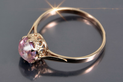 Russian Soviet Silver Rose Gold Plated Ring 925 Alexandrite Ruby Emerald Sapphire Zircon vrc366rp