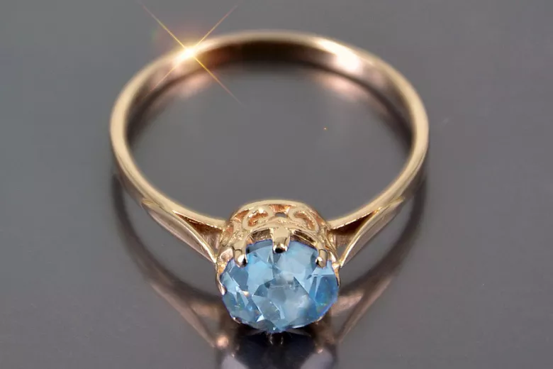 Russian Soviet rose 14k 585 gold Alexandrite Ruby Emerald Sapphire Zircon ring  vrc366
