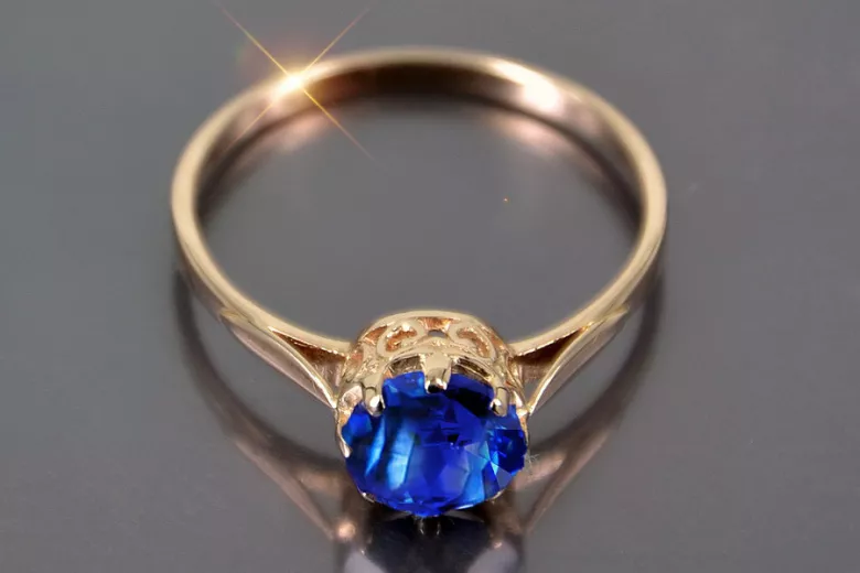 Russian Soviet rose 14k 585 gold Alexandrite Ruby Emerald Sapphire Zircon ring  vrc366