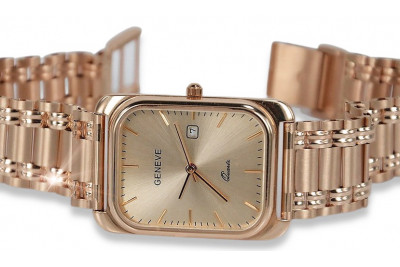Rosa rusa Reloj de pulsera soviético 14k 585 oro para hombre Geneve reloj de pulsera mw001r&mbw009r