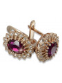 Vintage rose pink 14k 585 gold earrings vec125 alexandrite ruby emerald sapphire ...
