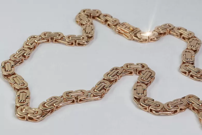 Bizantinische Etruska-Kette aus 14 Karat 585er Gold in russischer Rose, cc056r