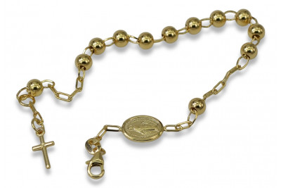 Italian 14k 585 gold rosary "Dolce Gab" bracelet rbc003y