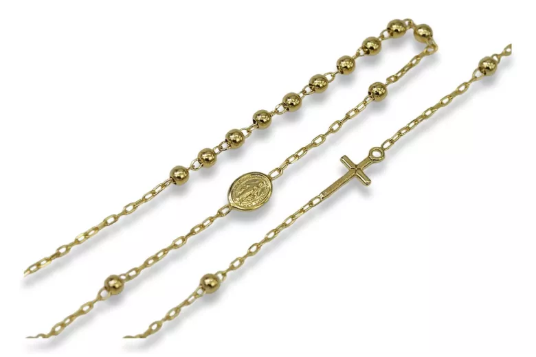 Cadena rosario de oro amarillo italiano de 14k "Dolce Gabbana" rcc002y