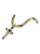 Italian yellow white 14k gold Catholic cross & Elegant chain
