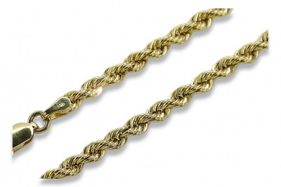 Italian yellow 14k gold Corda Rope chain cb019y