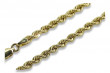 Cadena de cuerda Corda amarilla italiana de oro de 14 quilates cb019y