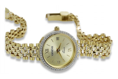 Reloj italiano amarillo de 14k oro Geneve lw029y