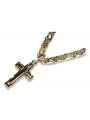 Italienisch gelb weiß 14 Karat Gold Katholisches Kreuz & Kette ctc095y&cc031y