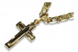 Złoty krzyżyk Katolicki z łańcuszkiem 14k ctc095y&cc031y