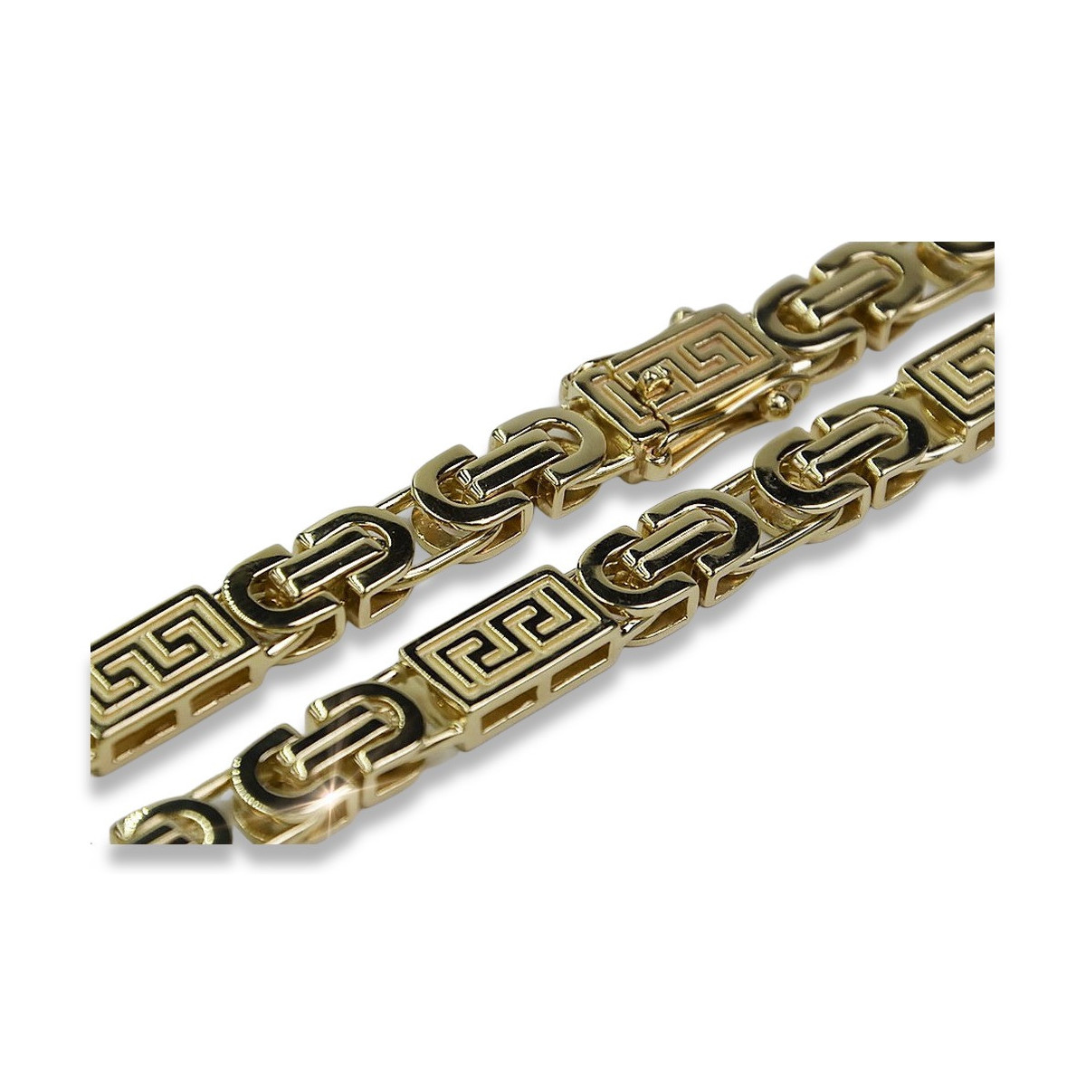 Bizantinisches Versace-Armband cb050y aus italienischem Gelbgold aus 14 Karat 585er Gold