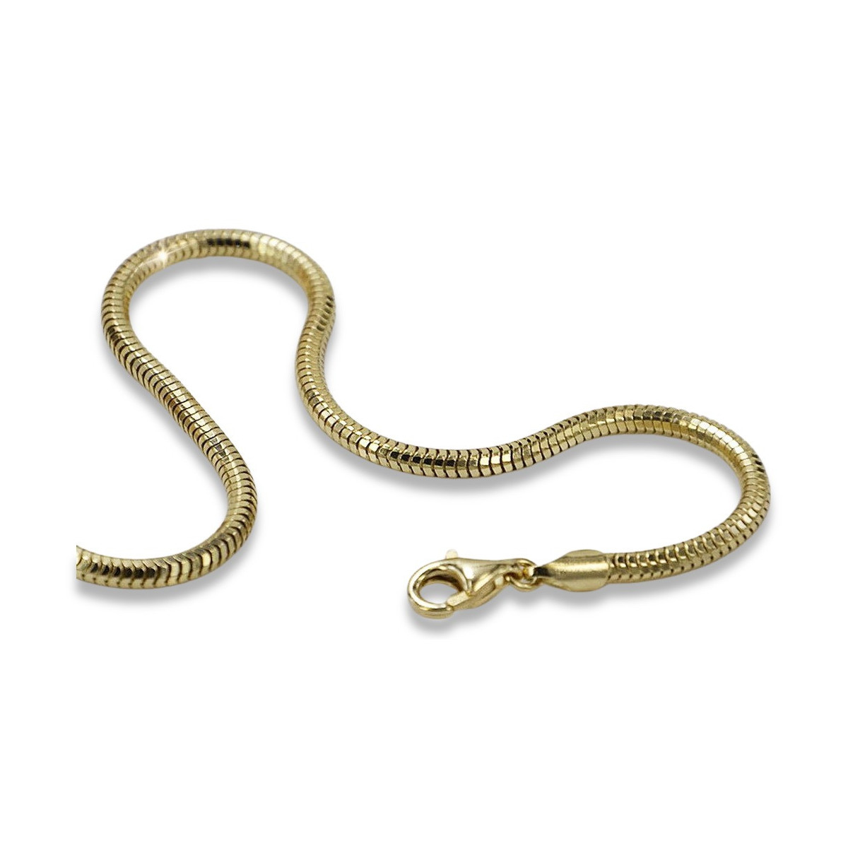 Италианска жълта 14k златна гривна Snake Tondo cb020y