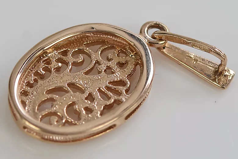 Российское советское серебро из розового золота 925 СССР Винтажный овальный кулон vpn088rp