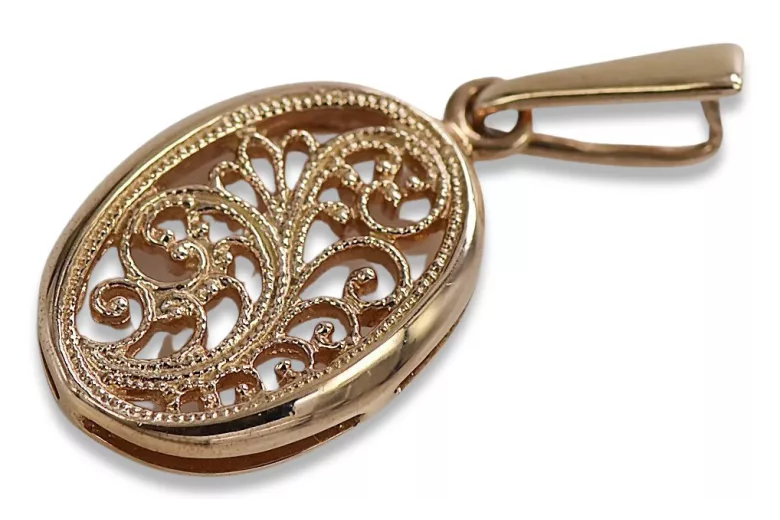 Российское советское серебро из розового золота 925 СССР Винтажный овальный кулон vpn088rp