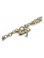 Bracelet fantaisie en or italien 14 carats jaune & blanc cb133yw