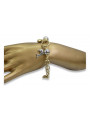Bracelet fantaisie en or italien 14 carats jaune & blanc cb134yw