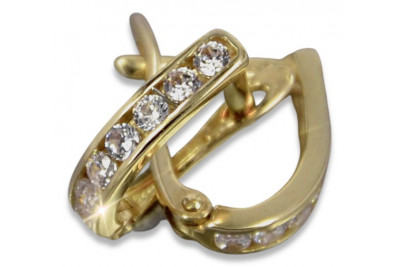 Italian yellow 14k gold Alexandrite Ruby Emerald Sapphire Zircon earrings cec011y
