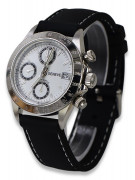 Męski zegarek z białego 14k złota 585 Geneve styl Rolex mw041w