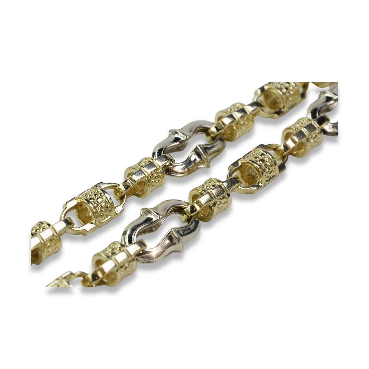 Bracelet unique en or jaune 14 carats 585 italien cb053yw