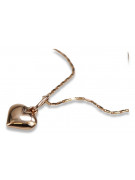 "Original Vintage 14K Rose Gold Heart-Shaped Pendant without Stones" vpn024