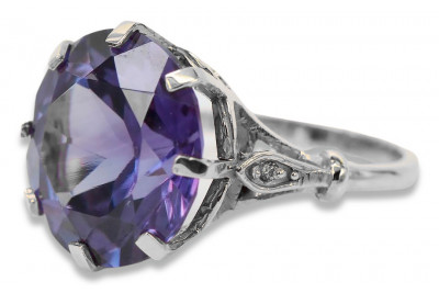 Vintage silver 925 Alexandrite Ruby Emerald Sapphire Zircon ring vrc073s
