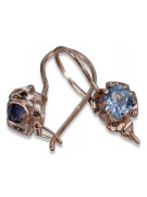 Vintage silver rose gold plated 925 Alexandrite Ruby Emerald Sapphire Aquamarine Zircon ... earrings vec035rp