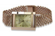 Reloj ruso rosa de oro de 14k para hombre Reloj de pulsera Geneve mw009r&mbw003r
