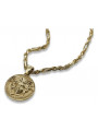 Złoty medalik Grecka droga meduza Versace 14k 585 z łańcuszkiem Corda Figaro cpn049y&cc082y