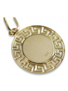 Italian yellow14k gold Mary medallion icon pendant pm007y