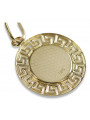Italian yellow14k gold Mary medallion icon pendant pm007y