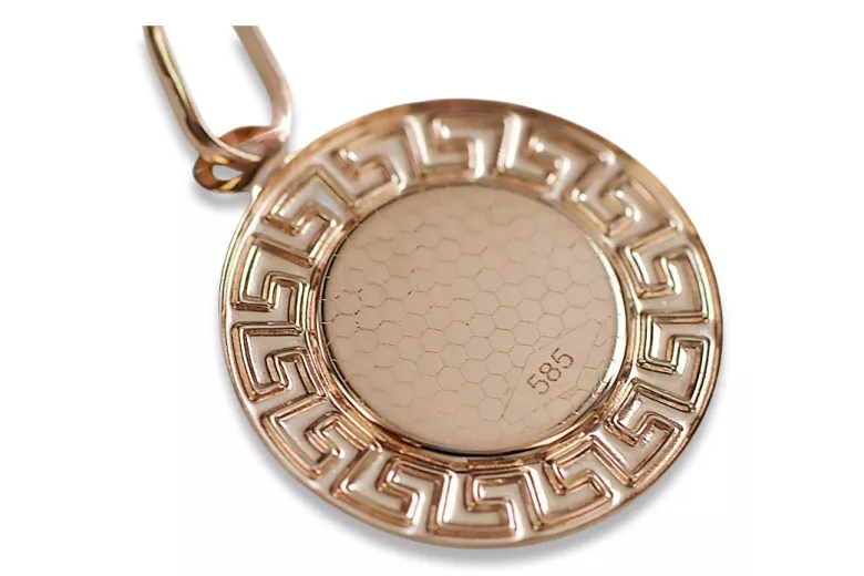 Підвіска-медальйон із зображенням Марії з 14К рожевого золота 585 pm007r